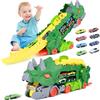 Weinsamkeit Camion Giocattolo Trasforma in Pista da Corsa, con 8 Macchinine per Bambini, Camion Giocattolo per Bambini, Trasporto Camion Auto Giocattolo Portatile, Macchinine per Bambini 3 4 5 6 Anni (Verde)
