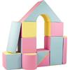 Velinda Completo 11 grandi mattoni,blocchi,cubi in schiuma gioco bambino, scuola materna (colore: Rosa, Blu, Giallo (Pastello))