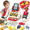 deAO Registratore di Cassa Giocattolo Scanner, Supermercato Giocattolo per Bambini con Soldi Finti Carrello Spesa Accessori Educativo per Bambine e Bambini 3 Anni