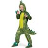 Spooktacular Creations Pigiama unisex con tuta da dinosauro brillante per bambini Tuta con cappuccio T-rex verde con cerniera Costume di Halloween, M (8-10 anni)