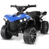 MAMIZO 6V Quad Elettrico per Bambini, Auto Elettrica per Bambini 3 km/h, Moto Elettrica con Lettore Musicale MP3, Tromba e Faro, Ricarica USB, per 3-8 Anni, 68x44x41 cm, Blu,4 pcs ruote