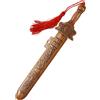 Hilai Spade Spada in Legno Spada per Bambini in Legno di Pesca Cinese Intagliato a Mano da 7, 1 Pollici con Nappa Giocattolo Decorativo per la Decorazione dell'ufficio e della casa