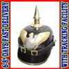 Elmetto tedesco Pickelhaube prussiano in pelle WW1 WW2 militare fatto a mano ...