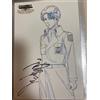 NESSUNA MARCA Cartolina Attack on Titan Levi autografata mostra d'arte originale Japan Limited