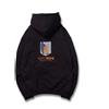 VAULTROOM Felpa con cappuccio VAULTROOM Attack on Titan nera design ricamato anime