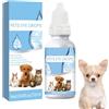 Rakiuty Pet Gocce Oculari per Cani e Gatti,Gocce Oculari per Animali Domestici,Detergente per Gli Occhi per Cani e Gatti,Alleviare Il Prurito agli Occhi,Smacchiatore per Lacrime per Cane,12 ML
