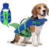 Ranphy Shark - Giubbotto di salvataggio per cani, con mentoniera galleggiante, ad alta galleggiabilità, con maniglia di salvataggio e anello per guinzaglio, per piscina, barca, spiaggia, cani di