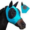 TAFACE Maschere per mosche di cavallo da 1 pezzo, maschere elastiche per mosche di cavallo, maschere anti-mosche con copriorecchie, maschere per il viso di cavallo anti-UV, comode e traspiranti (blu)