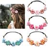 Miss-shop Fasce Corona di Fiori Ghirlanda,Multicolore Ghirlande Fasce 4 Pezzi Ghirlande Fasce Capelli Fiori con Nastri Elastici per Donna Ragazza Festa Nozze Spiaggia
