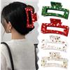 PPGGOPP Fermagli per Capelli Natalizi, 4pcs Fermagli per Capelli da Donna, Accessori per Capelli Antiscivolo, Mollette per Capelli con Stampa Pupazzo Neve di Natale, Accessori per Capelli Natalizi (Colore A)