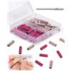 CATZUM 60 punte per levigatrice a manicotti, #240#180 unghie strisce di levigatura professionali grana,Con 1 PCS asse,per trapano, levigatrice emeri, rulli lime per manicure e pedicure, rosa rossa