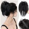 XFSRG Coda Finta Riccia Afro da Donna Alta Ondulata Extension Capelli Ricci Capelli Extension con Pinza Coda di Cavallo Afro Ricci per Look Voluminoso Quotidiano (4# Nero)