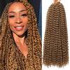 YDDM Passion Twist Capelli, 7 confezioni 24pollici Capelli all'uncinetto a onda d'acqua per capelli lunghi Bohémien Intrecciare i capelli YDDM Passion Twist Capelli all'uncinetto Estensioni sintetiche(27#)