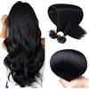 SEGO Extension Capelli Veri Cheratina 100 Ciocche - 60cm Pre Bonded Extensions senza Clip 100% Remy Human Hair Naturali 50g #1 Jet Nero