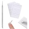 CATZUM Spingi cuticole in acciaio inossidabile a doppia estremità, rimuovi con cucchiaio e forchetta per pelle morta, 5 pezzi di carta abrasiva, lime unghie, remover, kit manicure e pedicure nail art