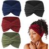 COYUN 4Pcs Fascia Capelli Donna Cerchietto Capelli Donna,Bandana Donna,Cerchietto Skincare Donna,7'' Fasce Capelli Large Elastico Boho Turbante Per Yoga,Fitness,Larga Sport Headband Accessorio Capelli