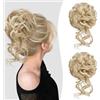 Sofeiyan 2 Pcs Chignon Capelli Finti con Elastico, Ondulato 2 Pcs Chignon Finto per Capelli Sintetica Coda di Cavallo Posticci per Capelli Spessi Updo per Donne,Marrone Cenere Chiaro Misto Biondo