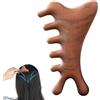 CATZUM 4-in-1 Pettine in Legno di Sandalo Massaggiante per Cuoio Capelluto, Gua Sha in Legno per Uomo e Donna, Ideale per Cura, Rilassamento, Sollievo dallo Stress e Stimolazione della Circolazione