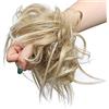 SEGO Extension Chignon Elastico Spettinato con Capelli Ricci Finti XXL Hair Magic Bun 45g Messy Curly Coda di Cavallo Treccia Carina - Biondo Cenere mix Biondo Chiarissimo
