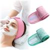 CATZUM 2 PCS Fascia per Capelli Cosmetica Donna, Fascia Spa Regolabile in Spugna con Velcro per Trucco, Lavaggio Viso, Sport, Yoga (Verde, Rosa)