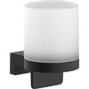 hansgrohe AddStoris S - Dispenser di sapone bagno, dispenser di lozione per montaggio a parete, distributore di sapone liquido, fissaggio nascosto, accessori bagno, nero opaco, 41765670
