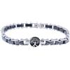 inSCINTILLE Bracciale Uomo in Accciaio inossidabile con Ceramica e Centrale Vari Simboli, braccialetto con Ancora Rosa dei venti Albero della vita, confezione regalo inclusa