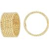 DelPia, Anello a Sette File Diamantato in Oro Giallo 18kt e Argento Sterling 925 (misura 12)