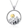 YAFEINI Collana con ciondolo a forma di montagna, in argento Sterling, regalo per sciatori, escursionisti, campeggiatori, scalatori e amanti della natura