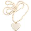 Vynetra Collana con perline turchesi per le donne con ciondolo a forma di cuore grande girocollo vintage lungo maglione catena accessori