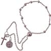 Minoplata Bracciale rosario in argento sterling 925 croce e medaglia di San Benedetto, Mediana, Argento sterling