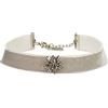 Alpenflüstern - Collana choker larga in velluto con stella alpina di strass, aderente ed elasticizzata, da donna, colori tradizionali DHK109, base metal, colore: grau, cod. DHK109-000-08