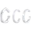 Kuzzoi Set di 3 orecchini da uomo, in argento 925 (18 mm), orecchini a clip da uomo, design organico boho, Argento sterling, 0301343024