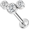 ZS ASTM F136 Titanio 16G 8mm Gioielli Piercing Per Conch, Trago, Helix, Lobo Dell'orecchio - Ipoallergenico Interna Filettatura Posteriore Piatta Cartilagine Orecchino a Bottone