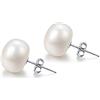 Candyfancy Orecchini con perle d'acqua dolce, in vero argento 925, 5-10 mm, perle bianche, 12MM, Argento, Non pietra preziosa