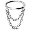 Melighting Orecchino a catena per setto nasale, 16 G, in acciaio inossidabile 316L, piercing per naso, gioielli per donne e uomini