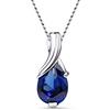 MIORE Collana Donna Oro Bianco/Oro Giallo 9KT 375, Goccia di Rubino/Zaffiro/Smeraldo/Topazio Blu/Ametista/Acquamarina, Catenina Oro/Argento Cm. 45 con Pendente, Ciondolo e Catena anallergici