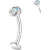 ZS ASTM F136 Titanio Anello Ombelico, 14G Zirconi Cubici Gioielli Ombelico, 6/8/10/12/14MM Filettatura Interna Retro Piatto Piercing Banana Piercing Ombelico