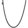 U7 Collana Uomo Donna Nera Acciaio Inox Catena Cubana 3 mm Lungha 56 cm