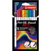 Stabilo Pen 68 brush - Pennarello Premium con punta a pennello - ARTY - Astuccio da 12 - Colori assortiti