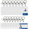 Neikafan 16 Pezzi Portabadge Rigido Trasparente Orizzontale e Verticale | in Plastica Porta Carte di Credito Porta Tessere Rigid Horizontal Holder Portabadge e Portachiavis per Ufficio Scuola