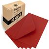 Japun - Buste (50 pezzi) - formato C5, 220 x 156 mm, rosso | Busta da lettera in carta da 140 g/m², con chiusura gommata, senza finestra, per inviti da scrivere e stampare