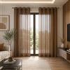 OTHERWISETRIVIAL Tende Velate in Poliestere 100%, con Occhielli, 140x280cm, Set da 2 Pezzi (Marrone 140x280cm)