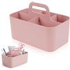 Lunyloer Cestino portaoggetti impilabile con manico, cestino portatile in plastica con 5 scomparti, organizer per detergenti, cestino da scrivania rimovibile, organizer per cucina, bagno, ufficio, toeletta