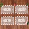 kilofly - Set di centrini in Cotone all' Uncinetto, di Forma Ovale, 38,1 x 58,4 cm, Cotone, Beige, 15 * 23 inch