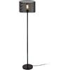 lux.pro Lampada da Terra Alta 153 cm Piantana Dritta con Paralume Cilindrico Ø35 cm Superficie a Fori Lampada a Stelo in Metallo - Nero