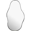 FineBuy Specchio da Parete Organico 40x80 cm Metallo Nero, Asimmetrico