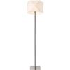 lux.pro Lampada da Terra Alta 152 cm con Piantana Dritta con Paralume Bianco Cilindrico con Taglio Poligonale Lampada a Stelo in Metallo Cromato