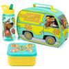 Scooby-Doo! Lunch Box Mystery Machine Lunch Bag Bottiglia e Snack Pot Set per bambini | Personaggio blu verde Tupperware | Merchandise di film di serie TV