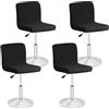 Zinueen Set di 4 fodere per seggiolone bar per sala da pranzo, fodera per sgabello da bar rimovibile e lavabile, copertura estensibile per seggiolone girevole (nero)