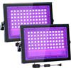 Tkdaksy 2 Pezzi 50W Faretto UV LED, 395-400nm LED Luce Nera, IP66 Impermeabile Luce Nera UV, Lampada uv Con Interruttore per Halloween, Pittura Del Corpo, Poster Fluorescente, Bar, Acquario, Festa Al Neon